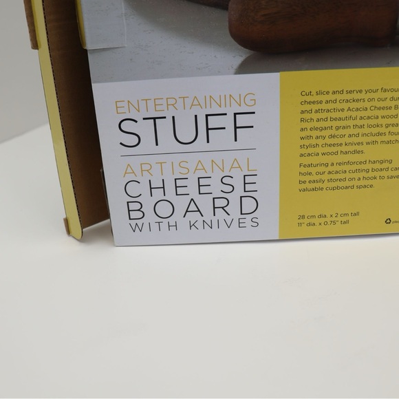 Artisanal Cheese Board With Knives 5 Pieces Arcadia Wood - Picture 2 of 14